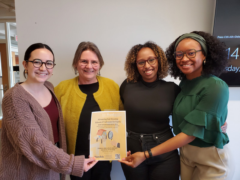(from left to right) Segal Fellow Katherine Nace, Tatjana Meschede, Segal Fellow Saynab Maalin, and Segal Assistant Director Carmela Belizaire